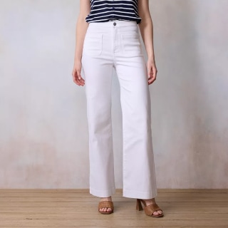 LC Lauren Conrad Super High Rise Wide Leg Denim Trousers