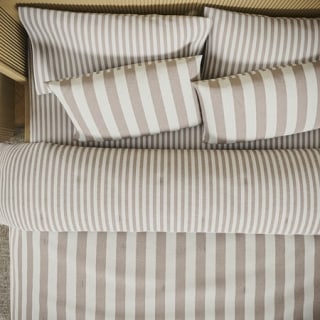 Beautiful by Drew Barrymore 100% Cotton Striped 3-Piece Natural Comforter Set