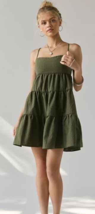 Urban Outfitters Kimchi Blue Zosia Tiered Babydoll Mini Dress