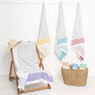 American Soft Linen 100% Cotton Turkish Peshtemal Beach Towels (Set of 4)