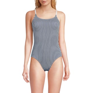 Lands' End Women's Tugless Thin Strap One Piece Swimsuit