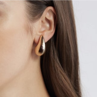 Open Edit Polished Teardrop Stud Earrings