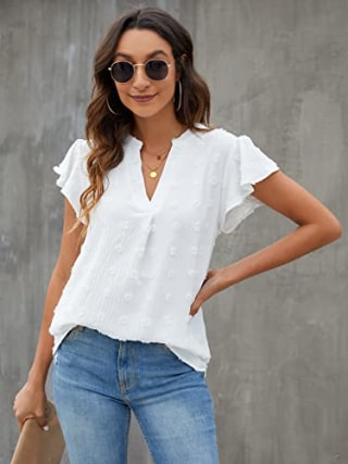 Blooming Jelly Ruffle Sleeve Flowy Top