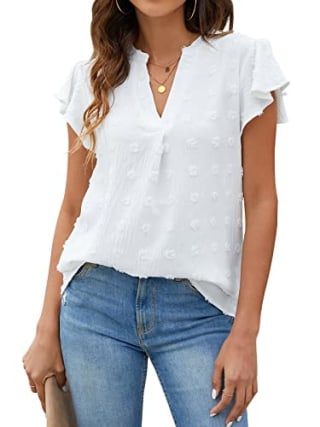 Blooming Jelly Ruffle Sleeve Flowy Top