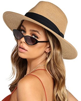 Furtalk Panama Wide Brim Straw Hat