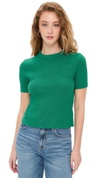 Madewell Women's Boucle Knit Crewneck Sweater Tee