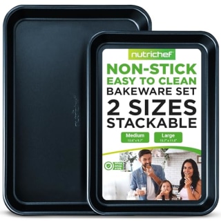NutriChef 2-Piece Non-Stick Baking Sheet Pan Set
