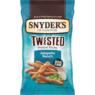 Snyder's of Hanover Jalapeño Ranch Flavored Twisted Pretzel Sticks, 12 Oz Bag
