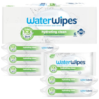 WaterWipes Hydrating Clean Baby Wipes (Pack of 6)