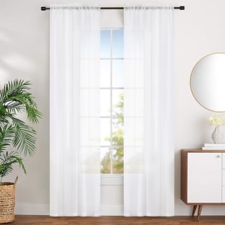 Mystic Home White Sheer Curtains