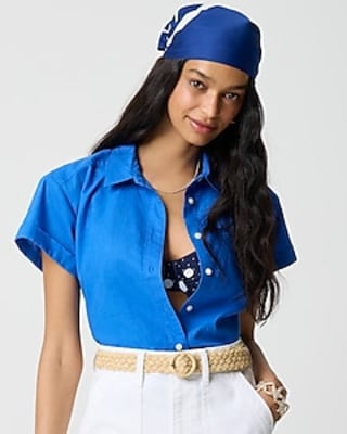 J.Crew Factory Linen-Blend Button-Up Shirt