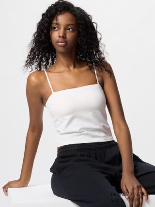 Uniqlo AIRism Cotton Cropped Tube Bra Top