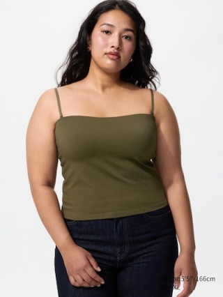 Uniqlo AIRism Cotton Cropped Tube Bra Top