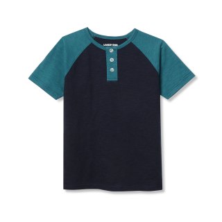 Lands' End Boys Short Sleeve Henley Tee