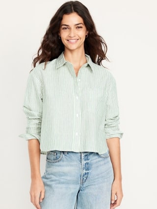 Old Navy Oxford Crop Shirt