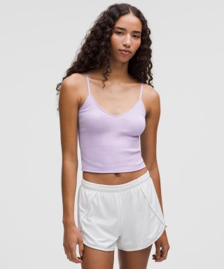 Lululemon Cotton Pointelle Cropped Cami Tank Top