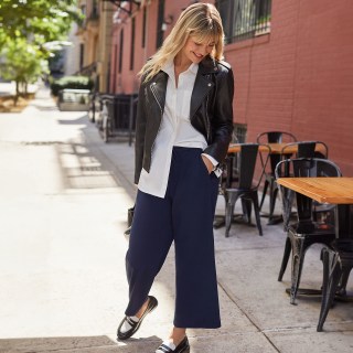 Lands' End Women's Sport Knit Wide Leg Crop Pants