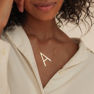 Caitlyn Minimalist Large Sideways Initial Necklace
