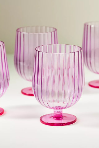 Raquel Scallop Acrylic Goblets, Set of 4
