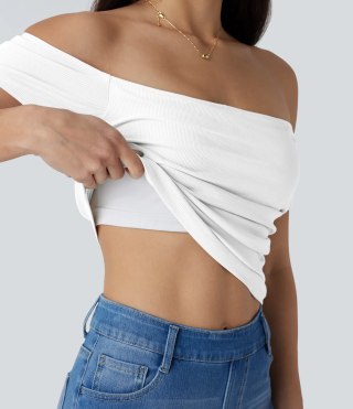 Halara Off-Shoulder Short-Sleeve Top