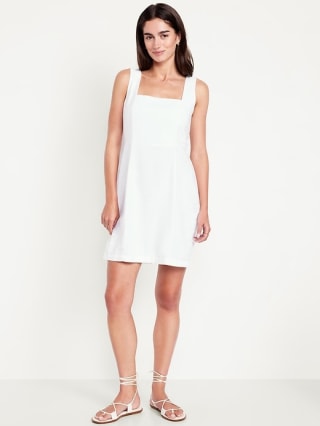 Old Navy Square-Neck Linen-Blend Mini Dress