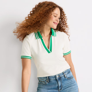 Lands' End Wide Rib Polo Shirt