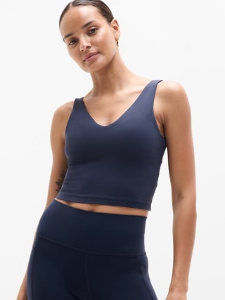 Athleta Transcend V-Neck Crop Sports Bra A-C