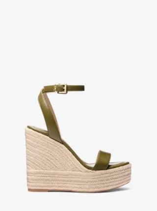 Michael Kors Leighton Leather Wedge Sandal