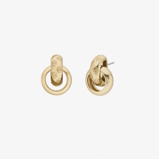 Michael Kors Logo Engraved Chunky Stud Earrings