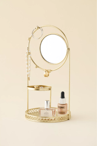 Urban Outfitters Round Mirror Jewelry Stand