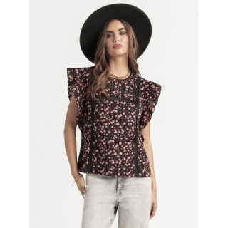 Jessica Simpson Bowie Sleeveless Ruffle Blouse
