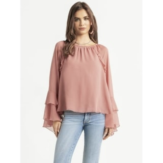 Jessica Simpson Elaine Ruffle Longsleeve Blouse