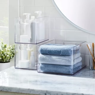 Brightroom Medium Bathroom Organizer Bin with Handles