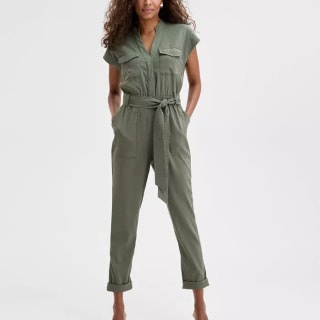 I.N.C. International Concepts Women's Belted Cap-Sleeve Jumpsuit