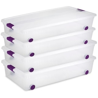Sterilite 60-Quart ClearView Latch Wheeled Underbed Box