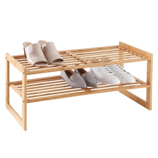 The Container Store 2-Tier Bamboo Stackable Shoe Shelf