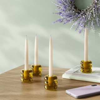Room Essentials Bubble Glass Taper Candle Holder Set (4 Piece)
