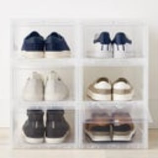 The Container Store Large Drop-Front Set of 6 Shoe Box Case