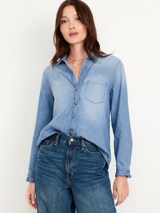 Classic Button-down Jean Shirt