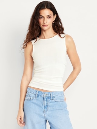Old Navy High-Neck Shirred Cropped Top