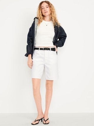 Old Navy Mid-Rise Baggy Jean Bermuda Shorts