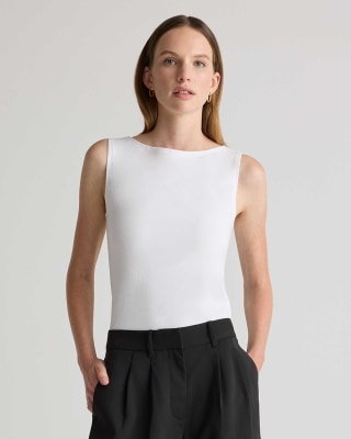 Quince Stretch Cotton Jersey Boat Neck Tank