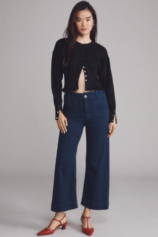 Maeve The Colette Crop High-Rise Wide-Leg Jeans