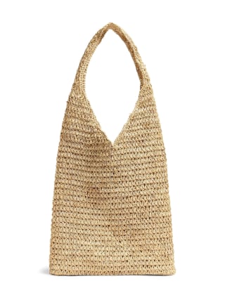 Faherty Raffia Crochet Hobo Tote