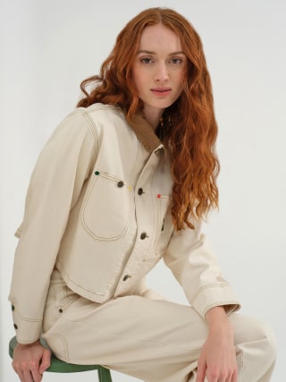 Lee x Crayola Women's Ecru Crop Chore Jacket
