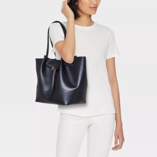 A New Day Belted Pinched Handle Tote Handbag