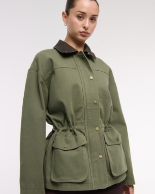 Abercrombie & Fitch Cinched Waist Workwear Jacket