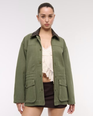 Abercrombie & Fitch Cinched Waist Workwear Jacket