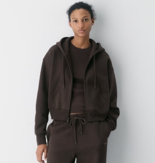 Aritzia Cozy Sweatfleece Boyfriend Boxy Zip Hoodie