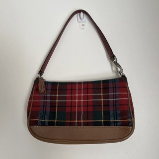 eBay Coach Y2K Tartan Wool Scottish Plaid Leather Demi Shoulder Bag 